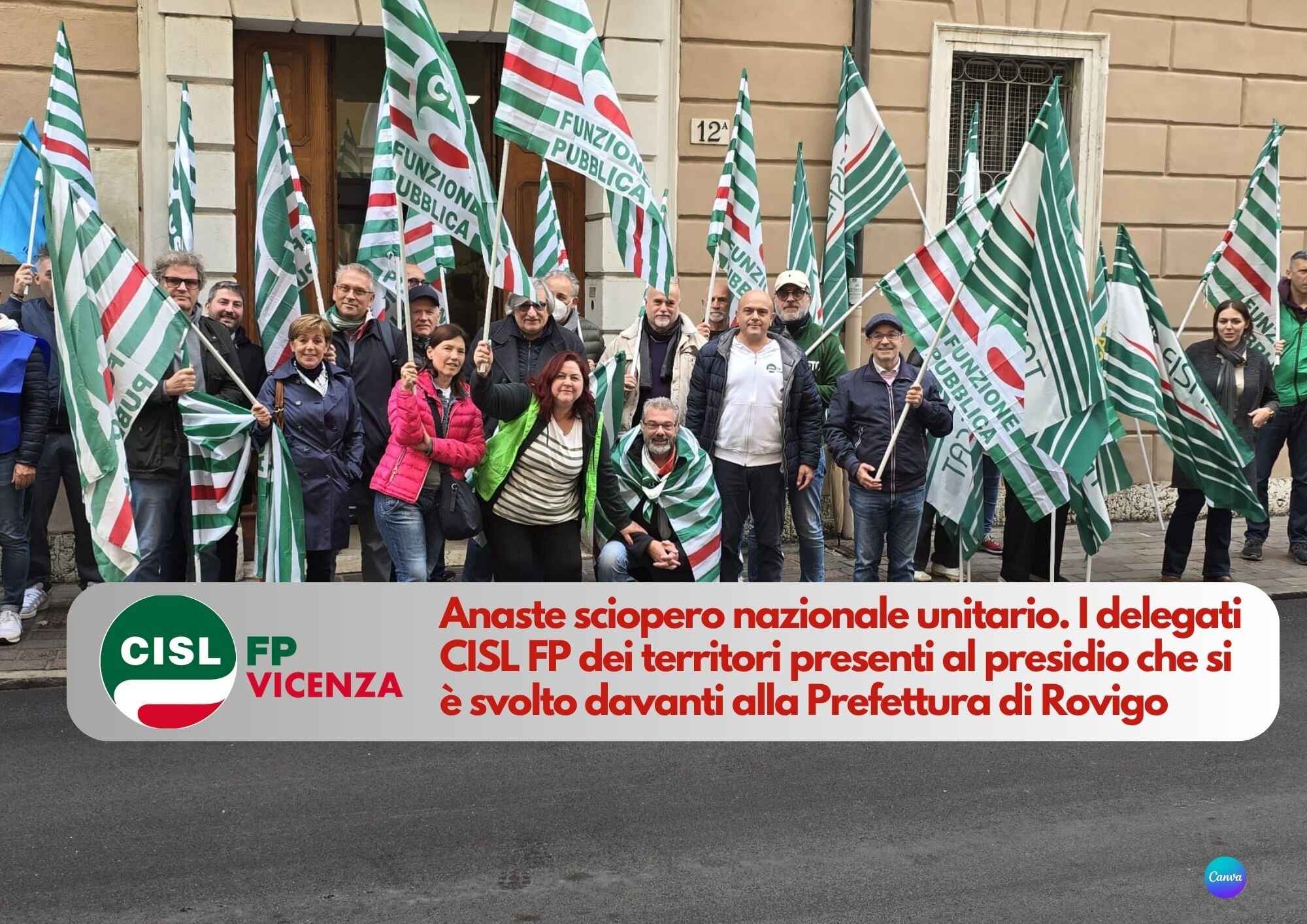 CISL FP Vicenza. Sciopero Anaste del 31 ottobre: i nostri delegati al presidio in Prefettura