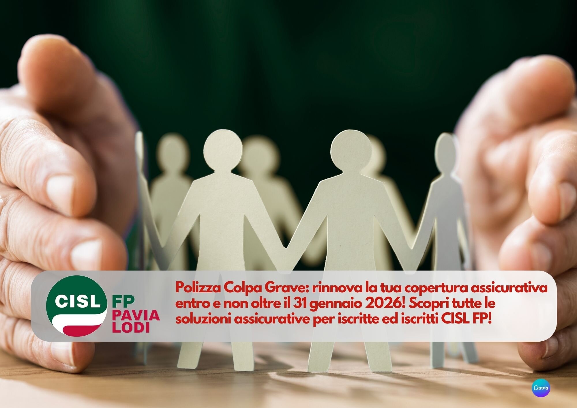 Cisl FP Pavia Lodi. Iscritto CISL FP? Rinnova ora la tua copertura assicurativa Colpa Grave sanitaria/patrimoniale