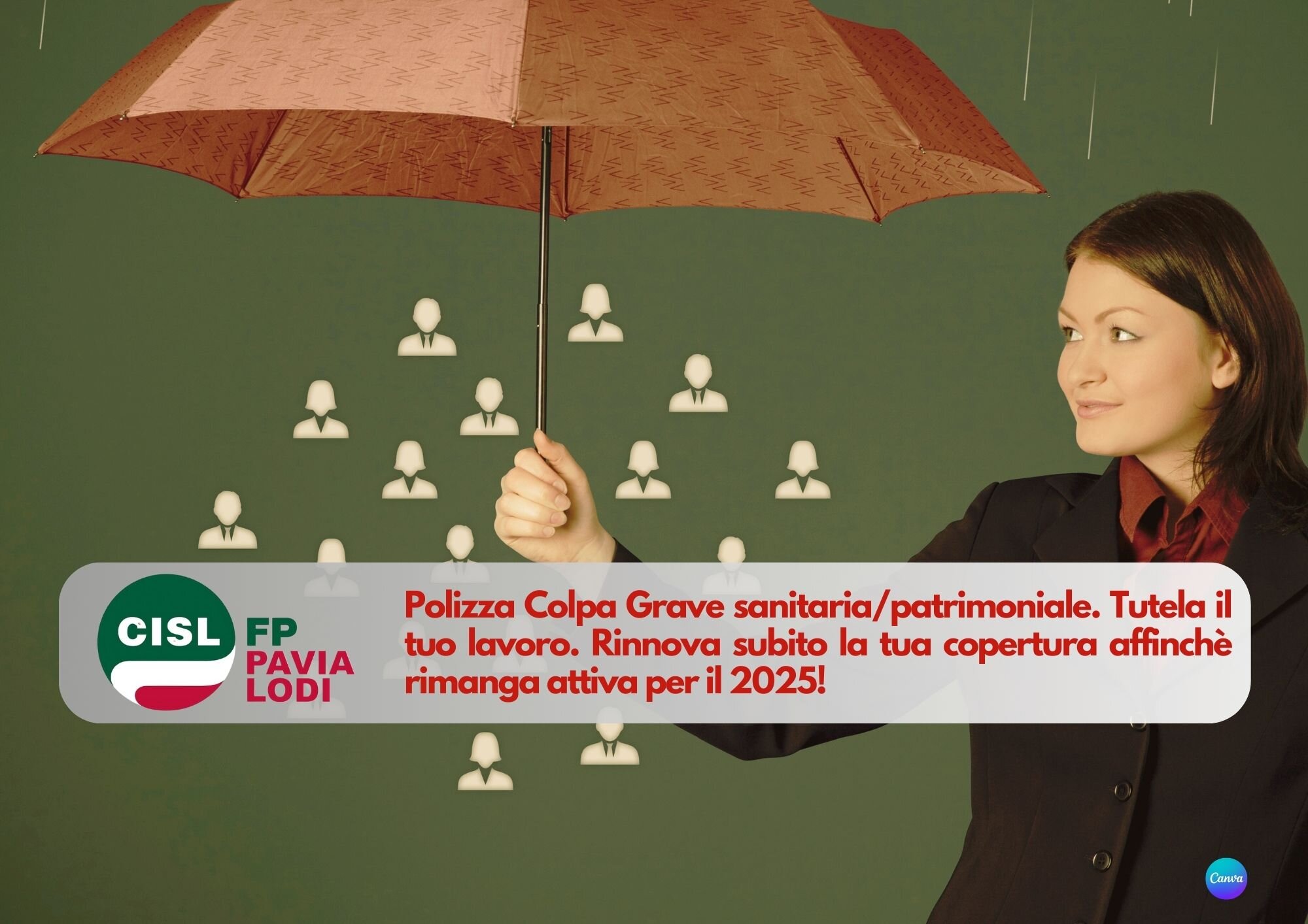 Cisl FP Pavia Lodi. Polizza Colpa Grave sanitaria/patrimoniale. Tutela il tuo lavoro. Riparte la campagna adesioni e rinnovi 2025. Cisl FP Pavia Lodi. Polizza Colpa Grave sanitaria/patrimoniale. Tutela il tuo lavoro. Riparte la campagna adesioni e rinnovi 2025.