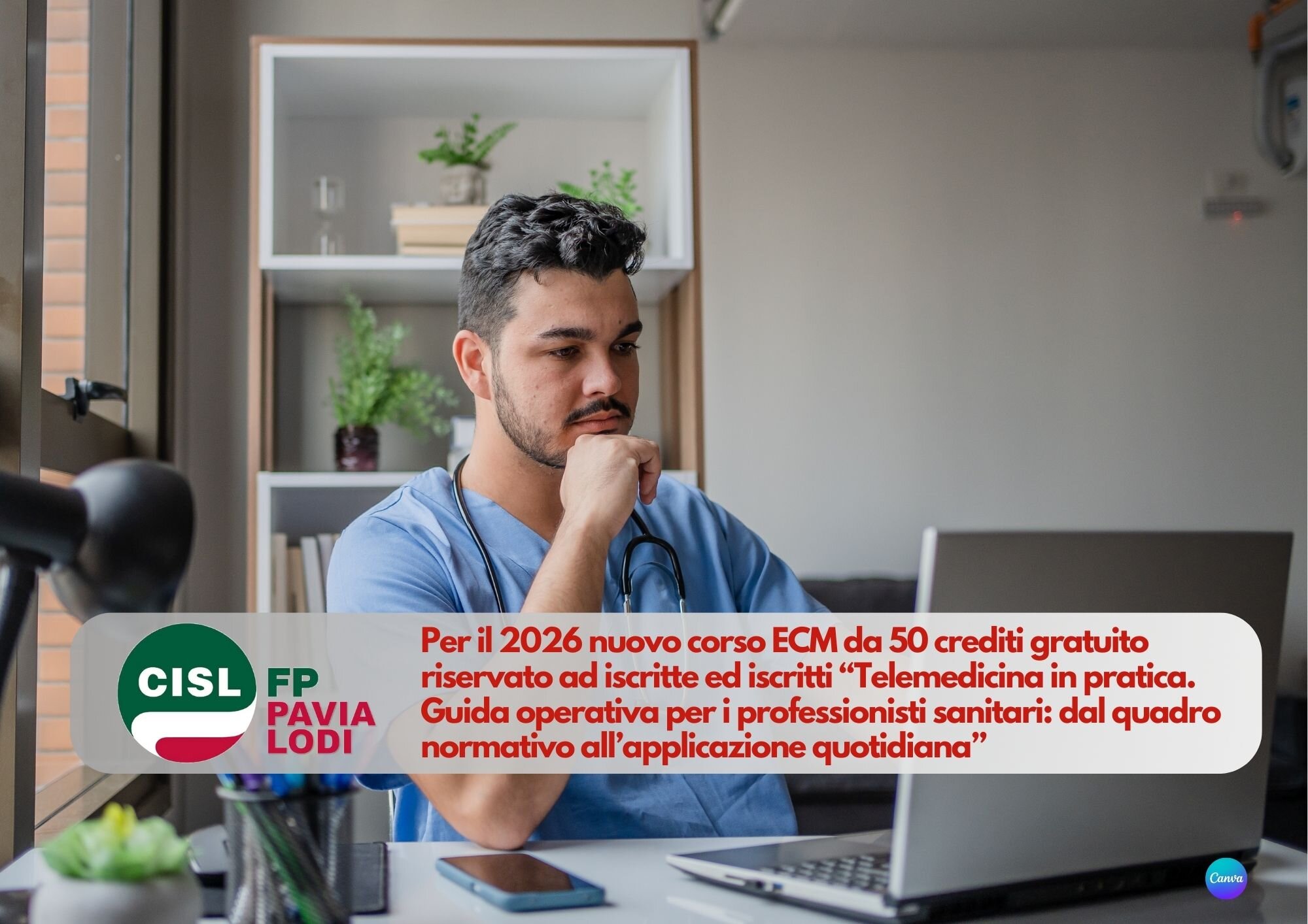 CISL FP Pavia Lodi. Anche per il 2026 per gli iscritti corso ECM da 50 crediti gratis