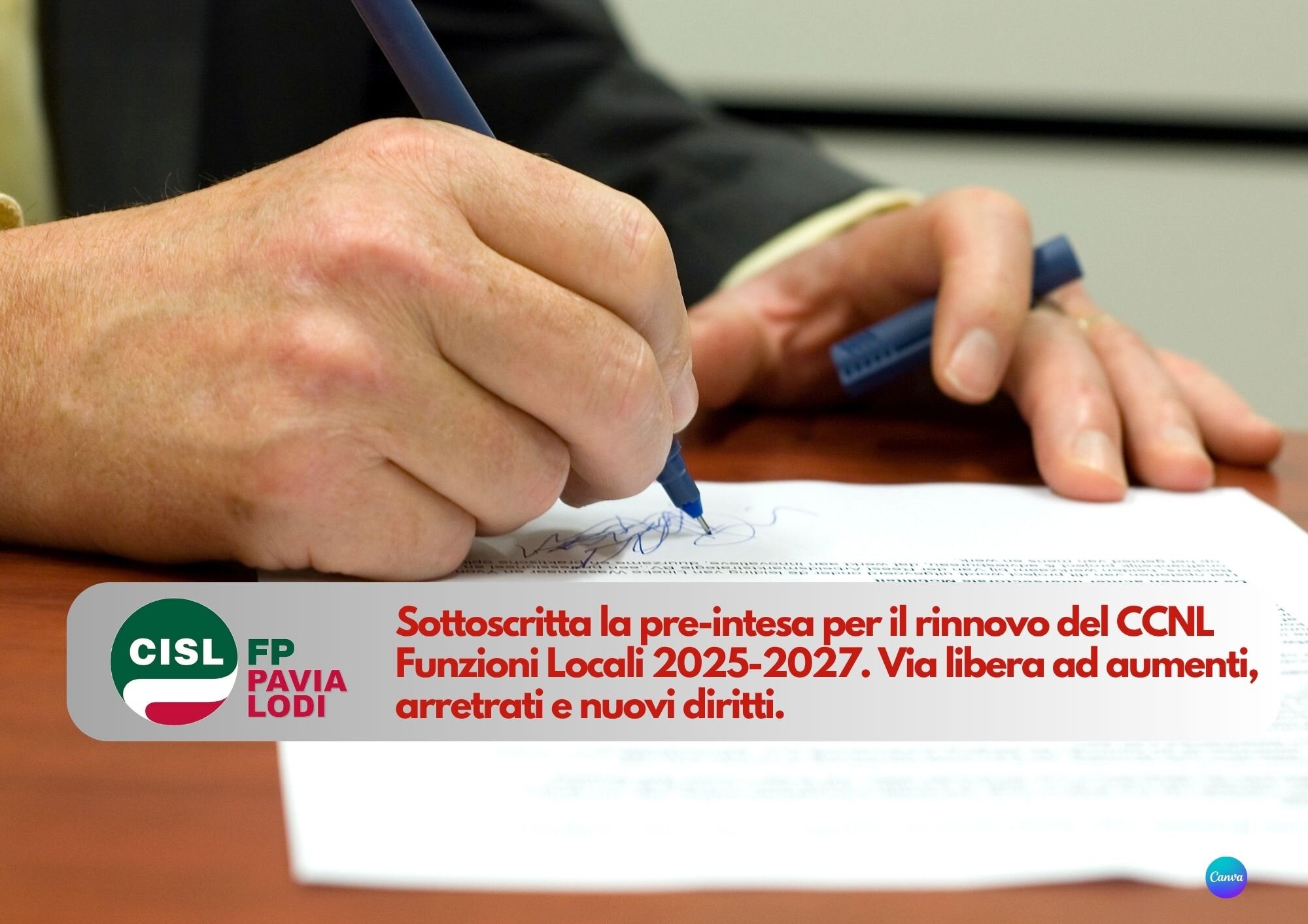 CISL FP Pavia Lodi. Firmato il CCNL Funzioni Locali 2025-2027. Rinnovi ravvicinati, salari più alti e nuovi diritti