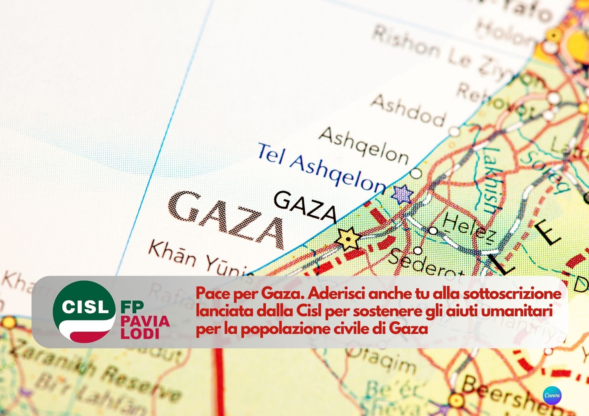 CISL FP Pavia Lodi. Sottoscrizione Cisl per sostenere gli aiuti umanitari per la popolazione civile di Gaza CISL FP Pavia Lodi. Sottoscrizione Cisl per sostenere gli aiuti umanitari per la popolazione civile di Gaza