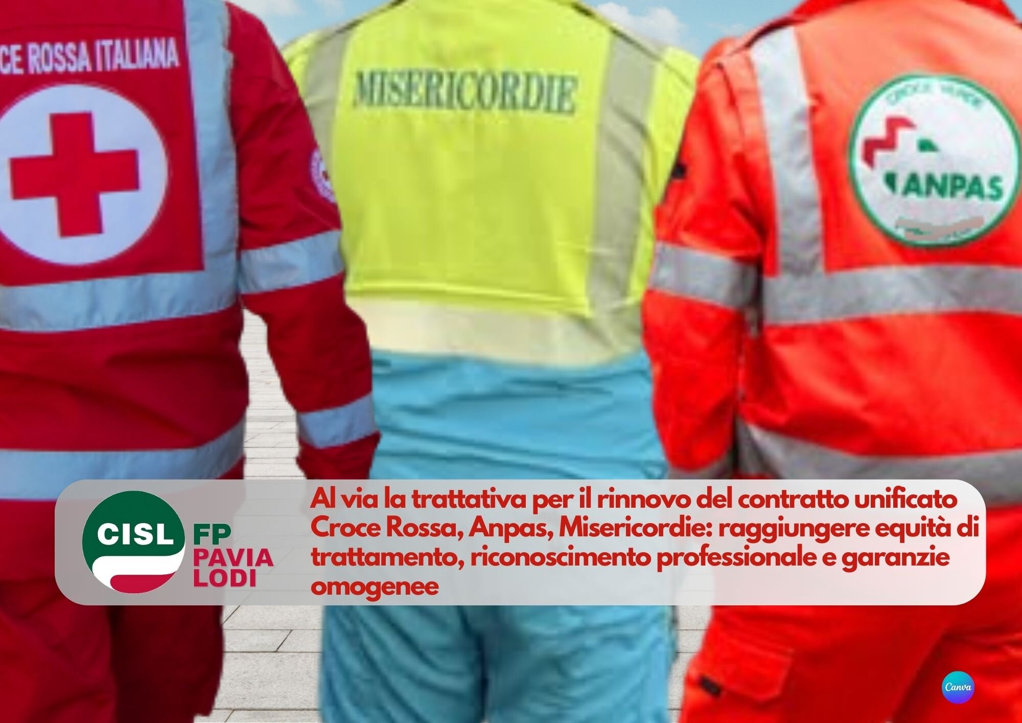 CISL FP Pavia Lodi. Al via trattativa per rinnovo contratto unificato Croce Rossa, Anpas, Misericordie CISL FP Pavia Lodi. Al via trattativa per rinnovo contratto unificato Croce Rossa, Anpas, Misericordie