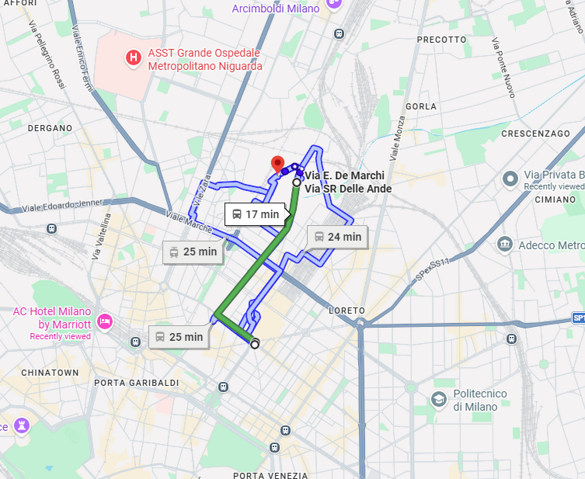 percorso stazione hotel 