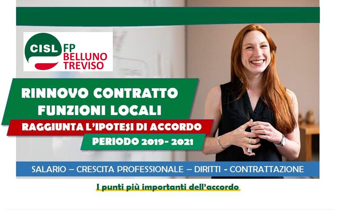 Cisl FP Belluno Treviso. Preintesa rinnovo CCNL Funzioni Locali. Altre informazioni e tabelle economiche