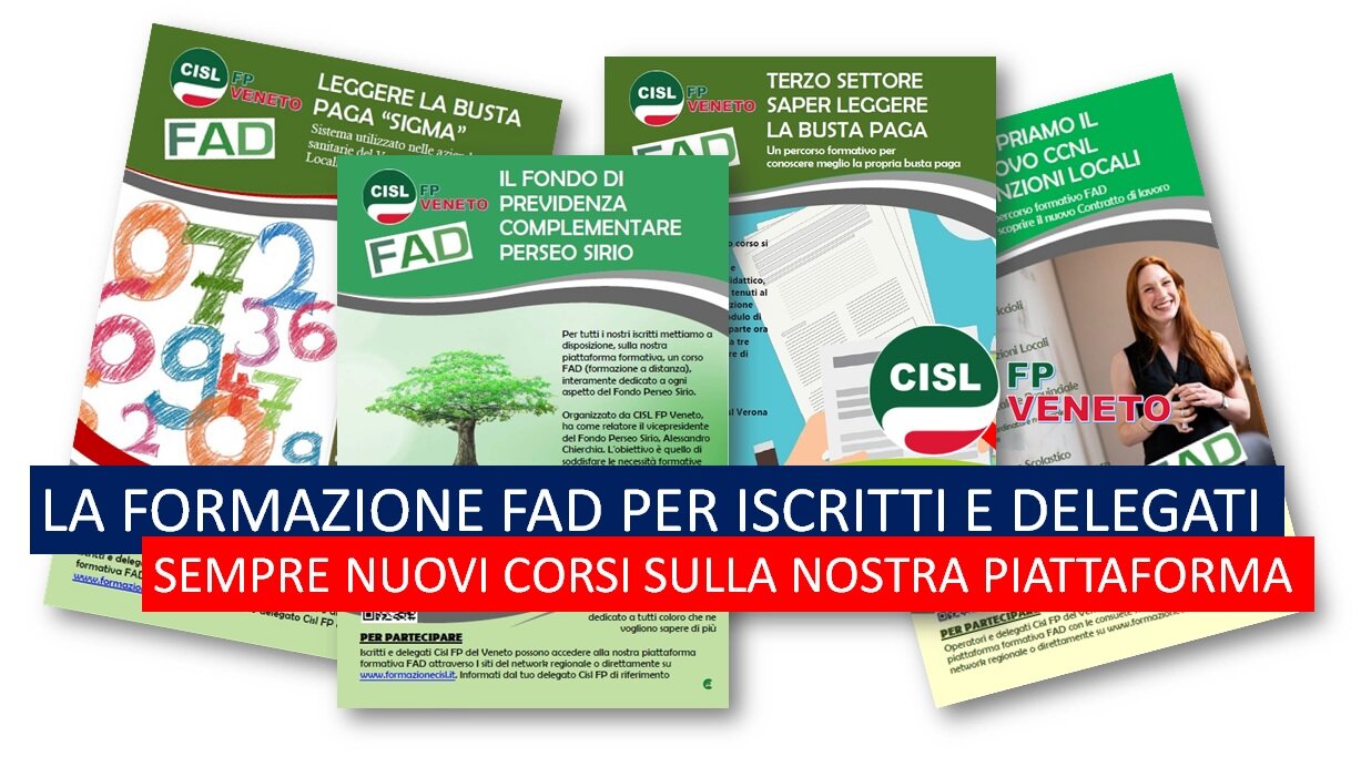 Cisl FP Belluno Treviso. Piattaforma formativa a distanza (FAD): pi&ugrave; corsi per iscritti e delegati