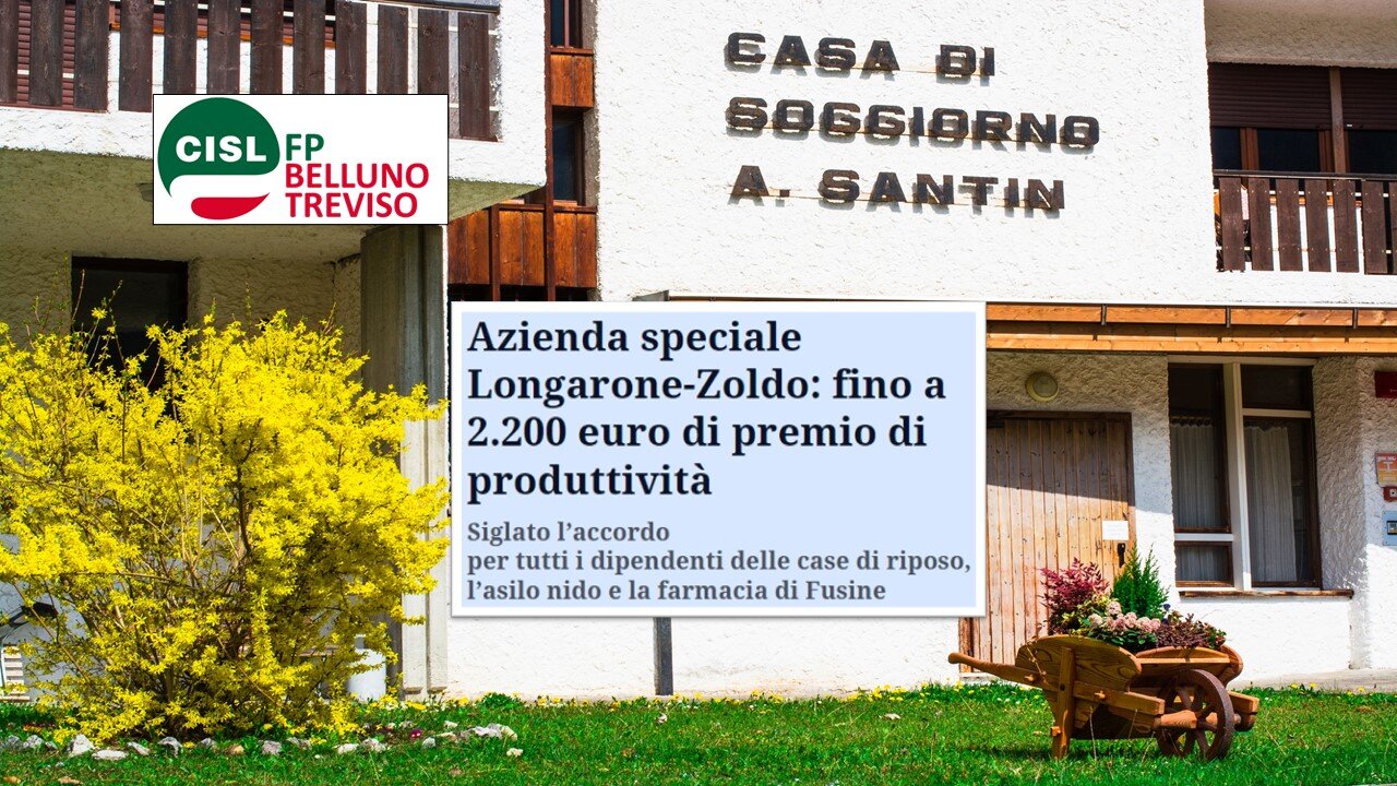 Cisl FP Belluno Treviso. Azienda LZ: rinnovato l'accordo sindacale sul premio di produttivit&agrave;