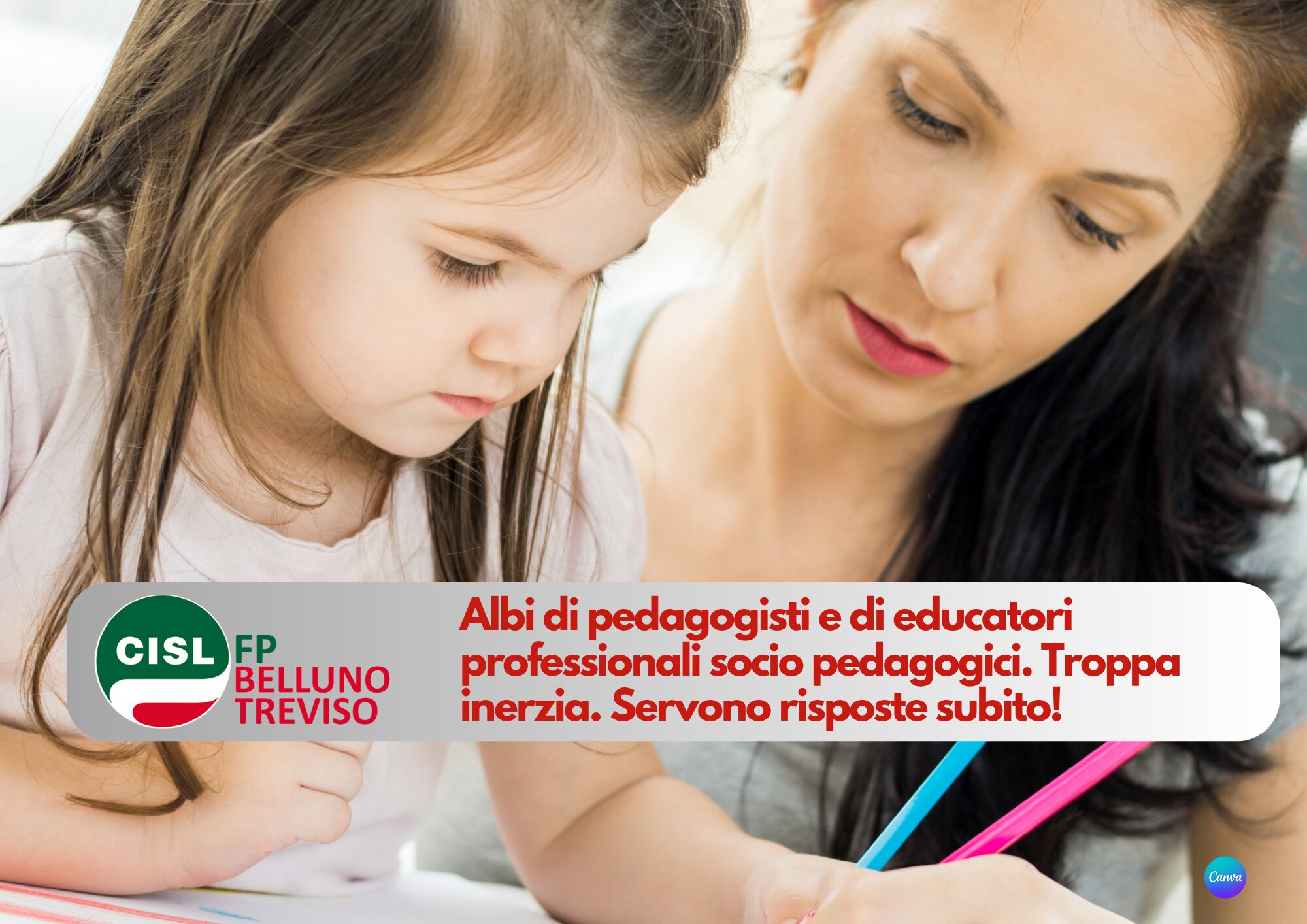 CISL FP Belluno Treviso. Albi pedagogisti e educatori socio pedagogici: troppi ritardi. Servono risposte CISL FP Belluno Treviso. Albi pedagogisti e educatori socio pedagogici: troppi ritardi. Servono risposte