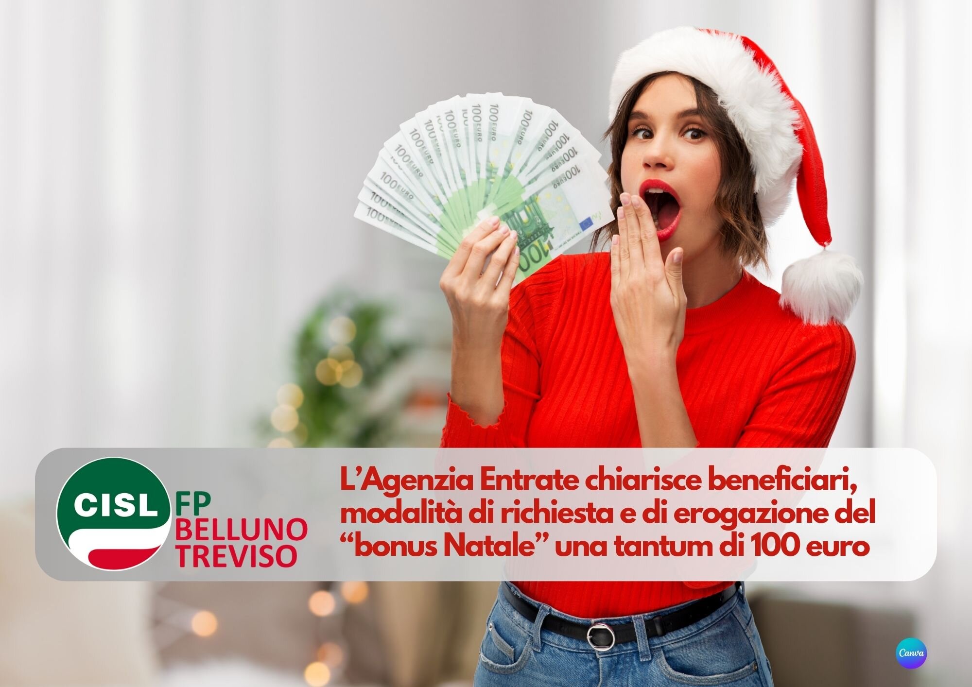 CISL FP Belluno Treviso. Bonus Natale: a chi spetta e come può essere richiesto. Aggiornato a Novembre