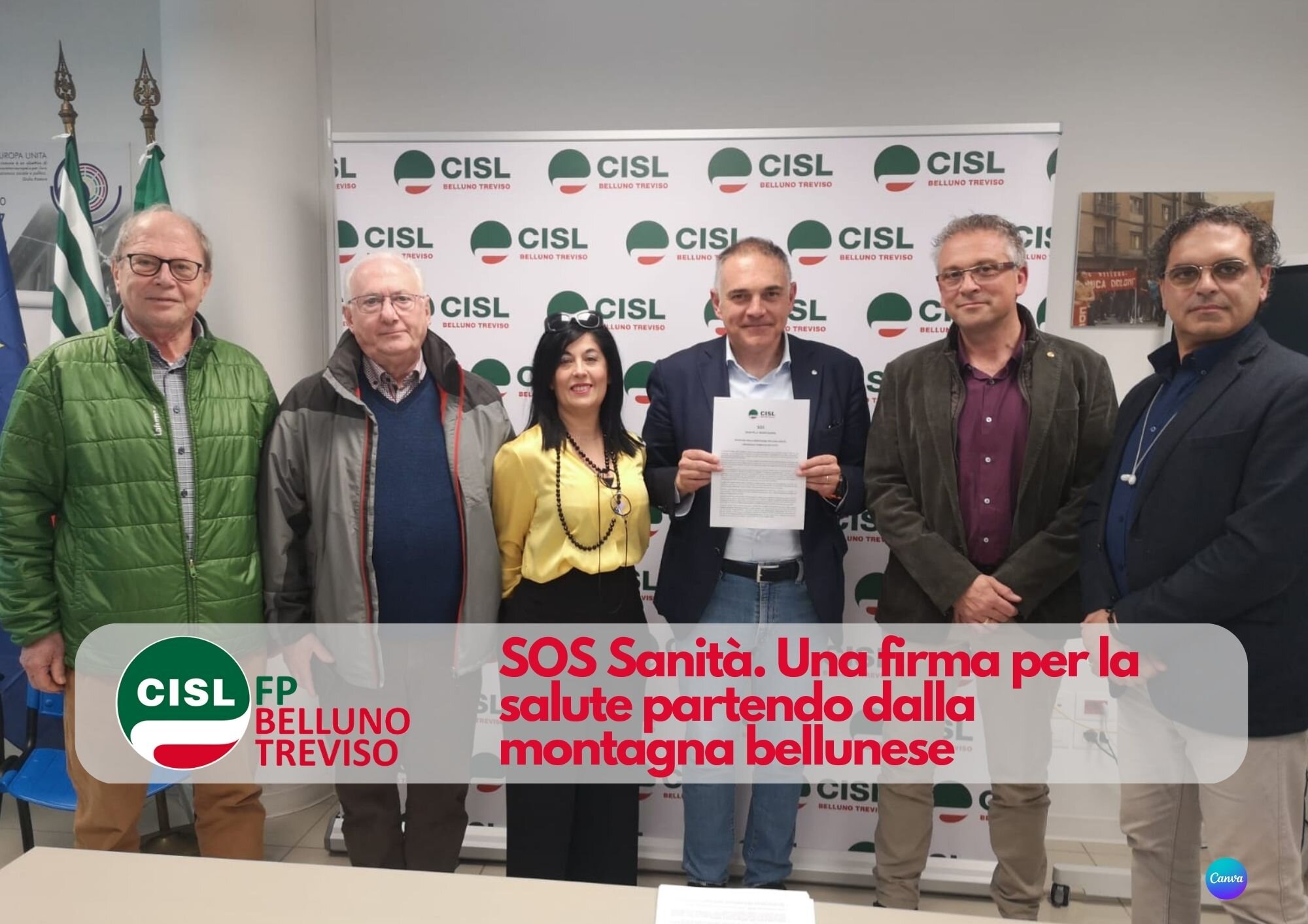 CISL FP Belluno Treviso. SOS Sanit&agrave;. Una firma per la salute partendo dalla montagna bellunese