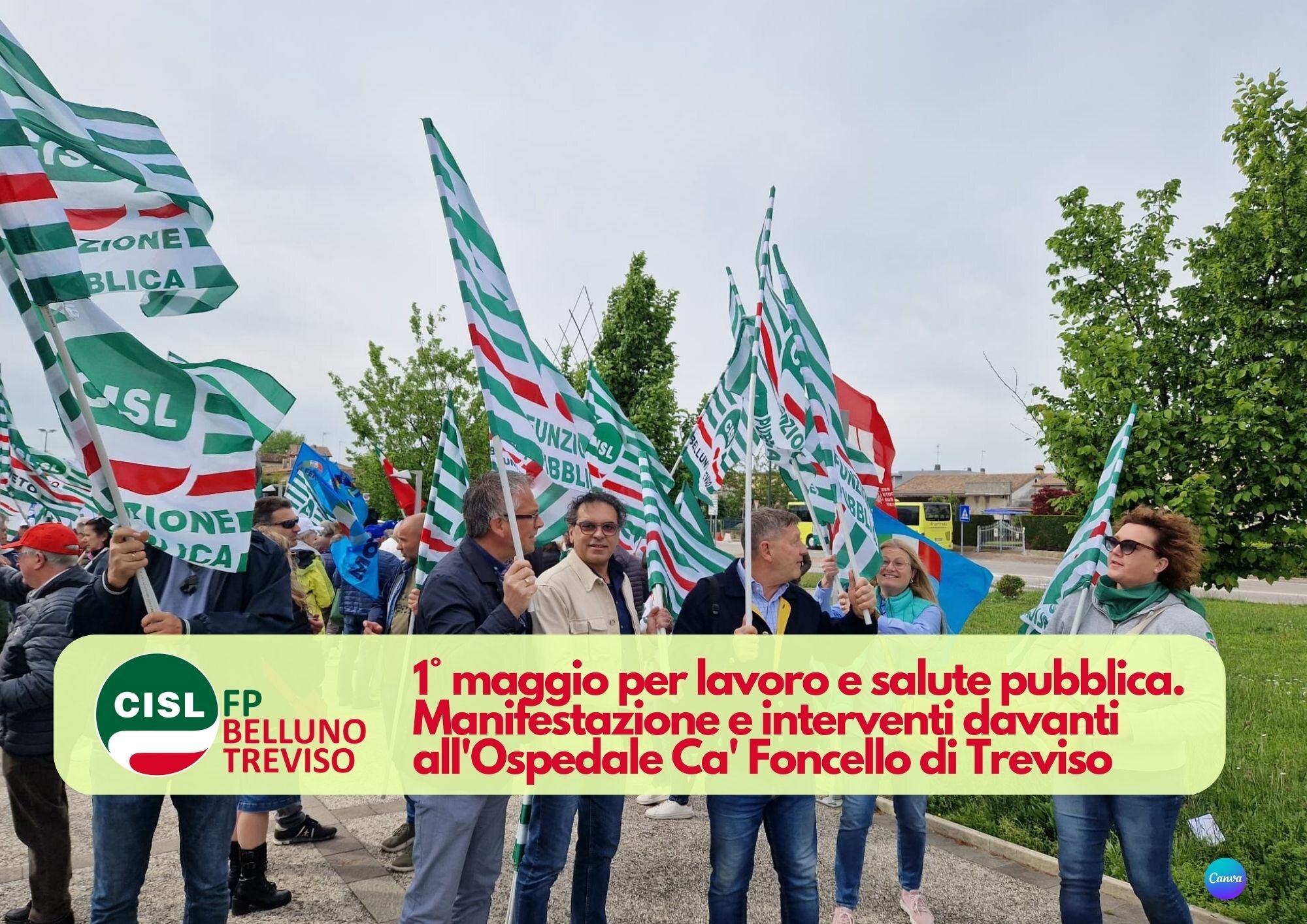 CISL FP Belluno Treviso. Un 1&deg; maggio all'Ospedale Ca' Foncello di Treviso per il lavoro e la salute