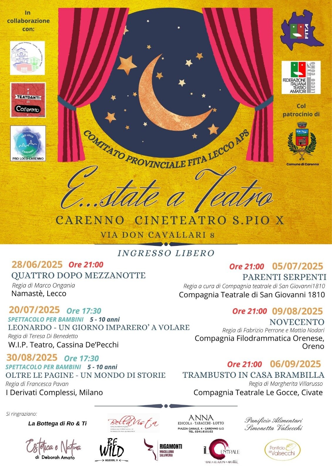 E..state a Carenno... si replica dopo il successo del Cenacolo!