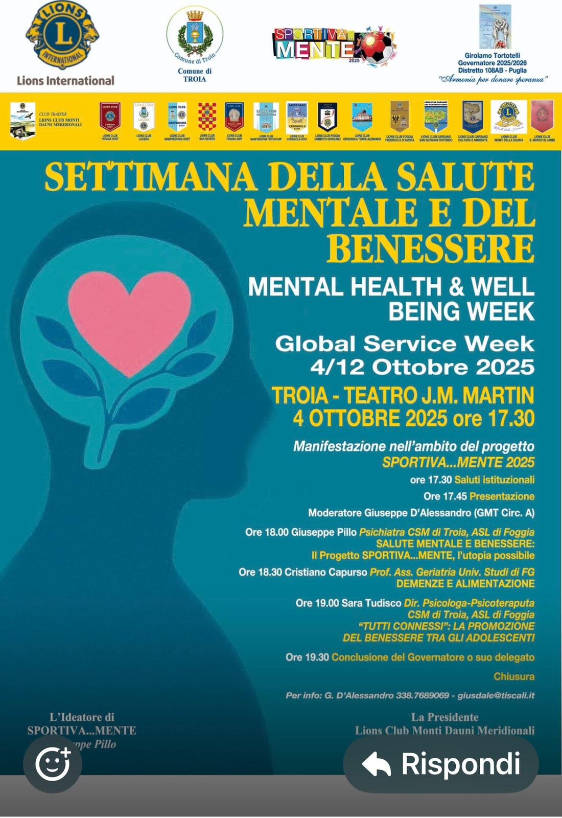 Settimana della Salute Mentale e del benessere