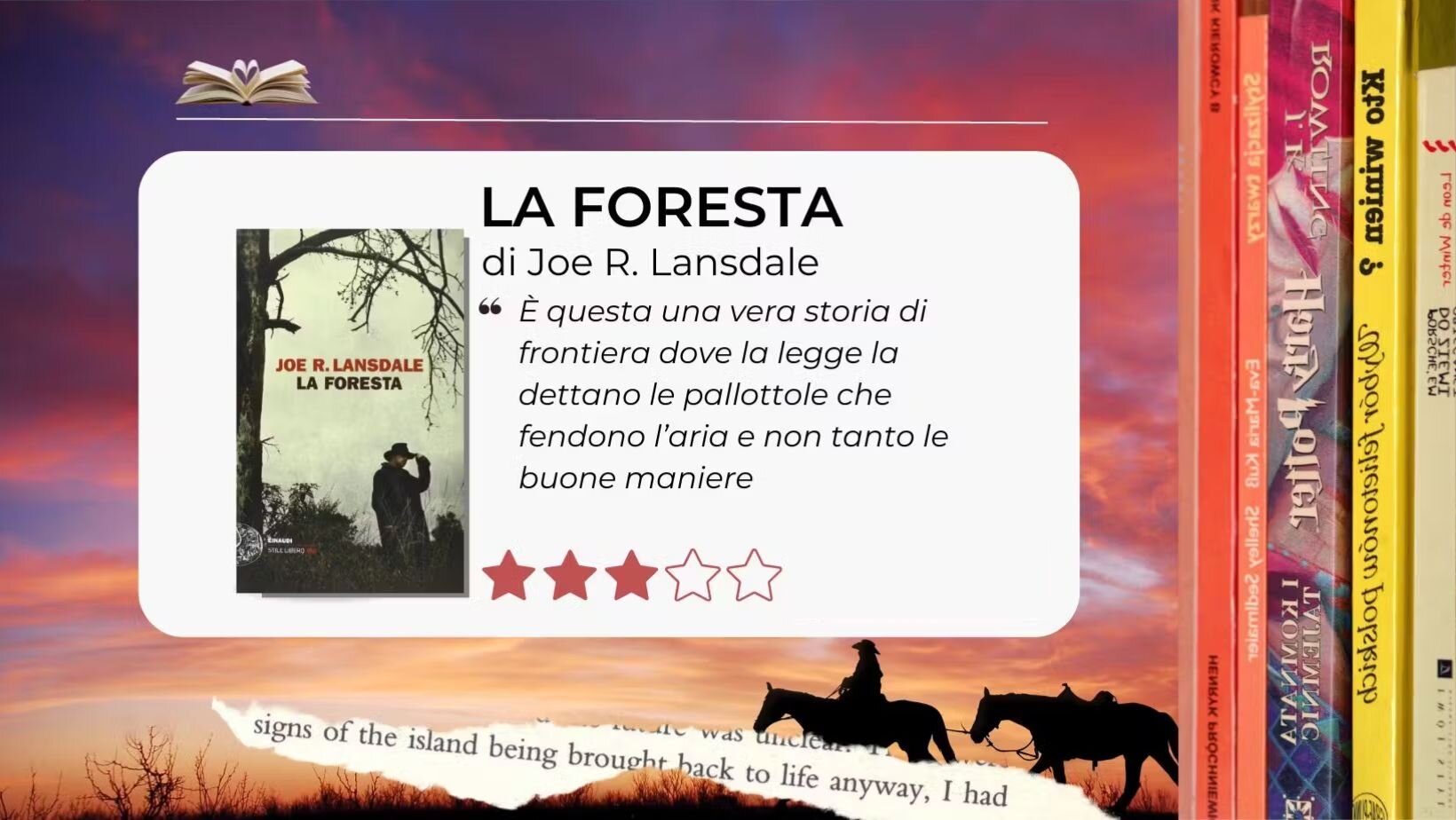 La foresta. Un pulp western di frontiera dalla penna magistrale di Joe R. Lansdale La foresta. Un pulp western di frontiera dalla penna magistrale di Joe R. Lansdale