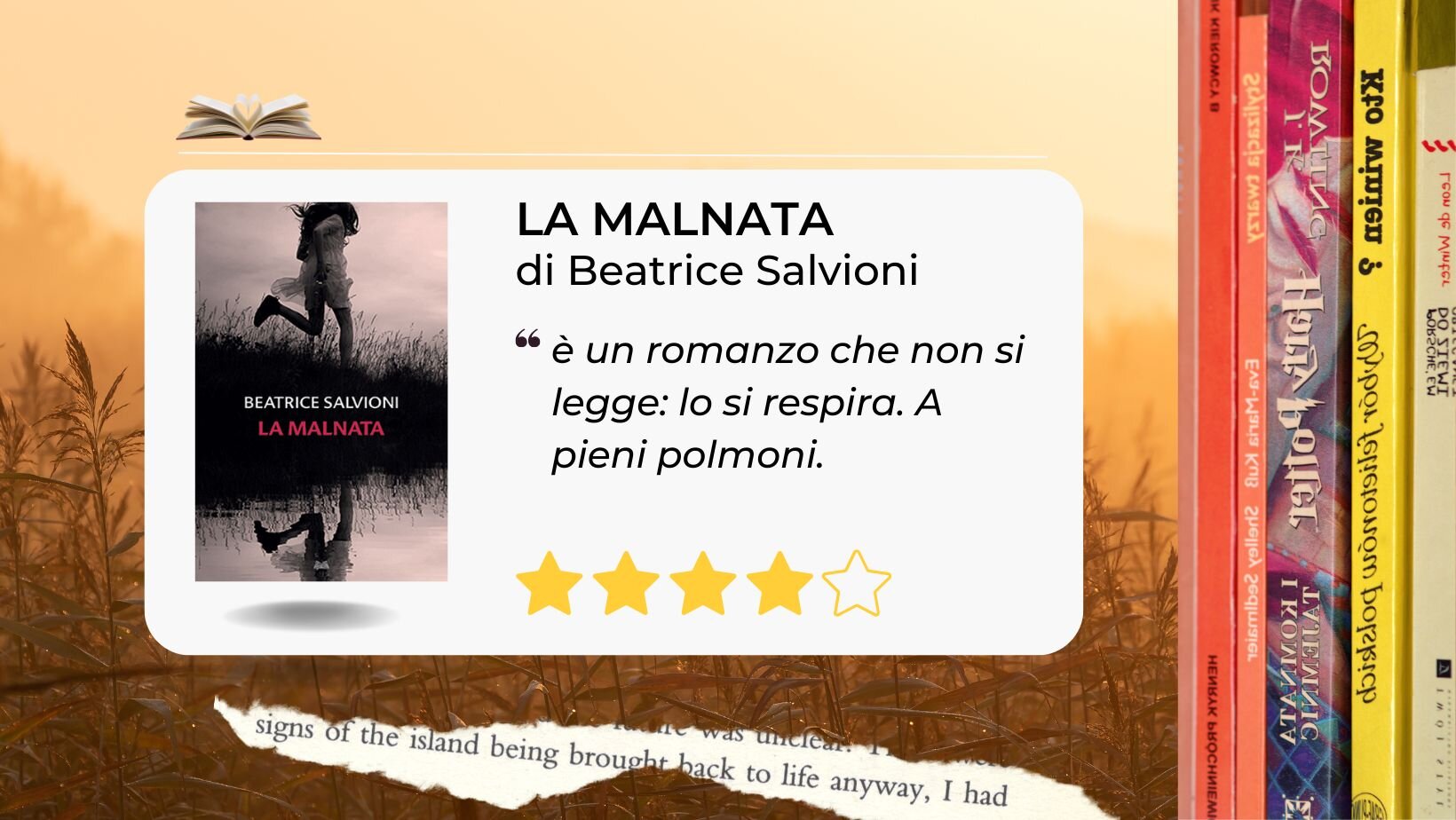 "La malnata" di Beatrice Salvioni è un romanzo che non si legge: lo si respira. A pieni polmoni. "La malnata" di Beatrice Salvioni è un romanzo che non si legge: lo si respira. A pieni polmoni.