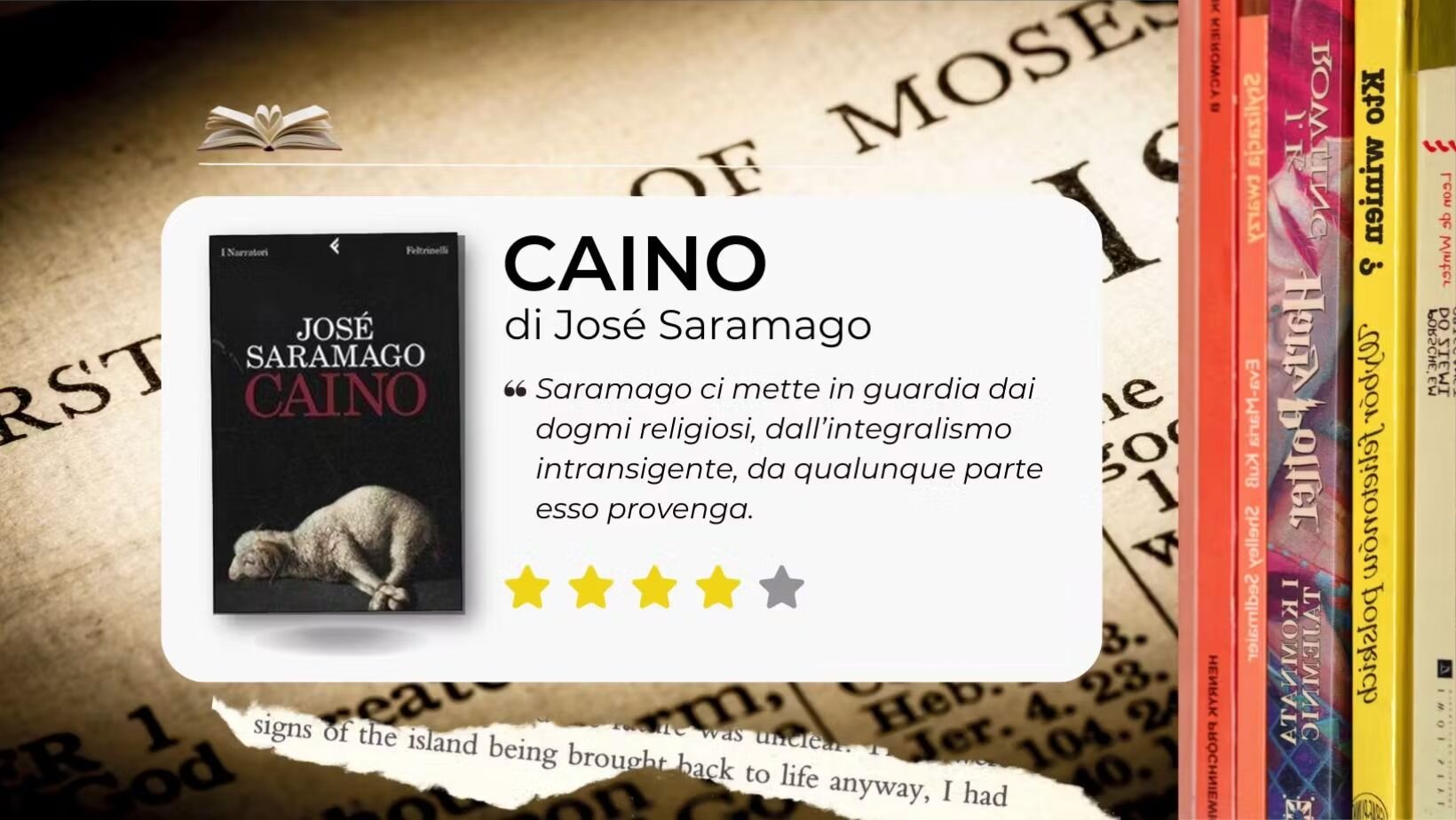 Caino di José Saramago. Una dissacrante rilettura degli eventi biblici da parte del Nobel portoghese Caino di José Saramago. Una dissacrante rilettura degli eventi biblici da parte del Nobel portoghese