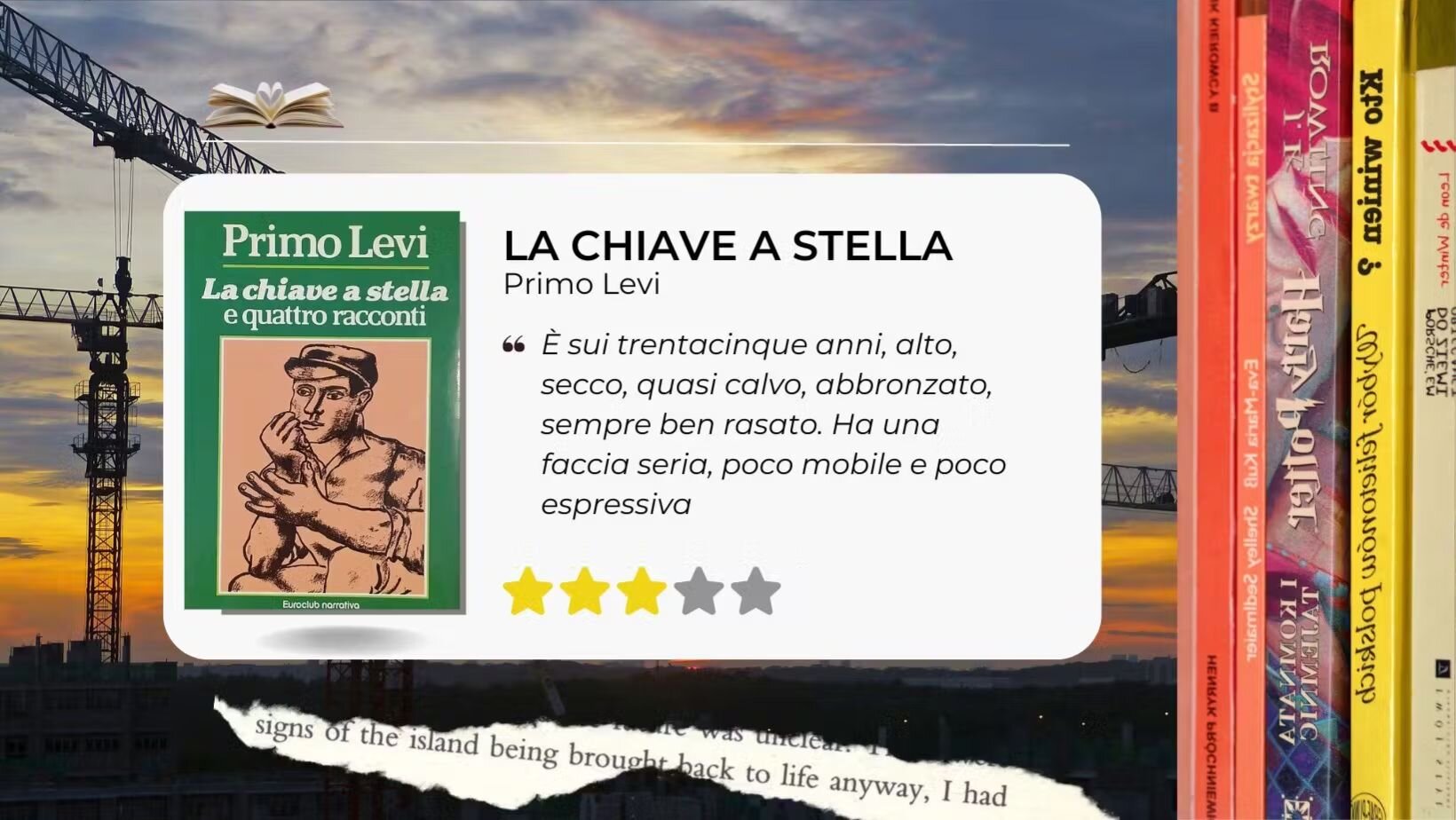 La chiave a stella di Primo Levi. Lettura ideale per il 1° maggio La chiave a stella di Primo Levi. Lettura ideale per il 1° maggio