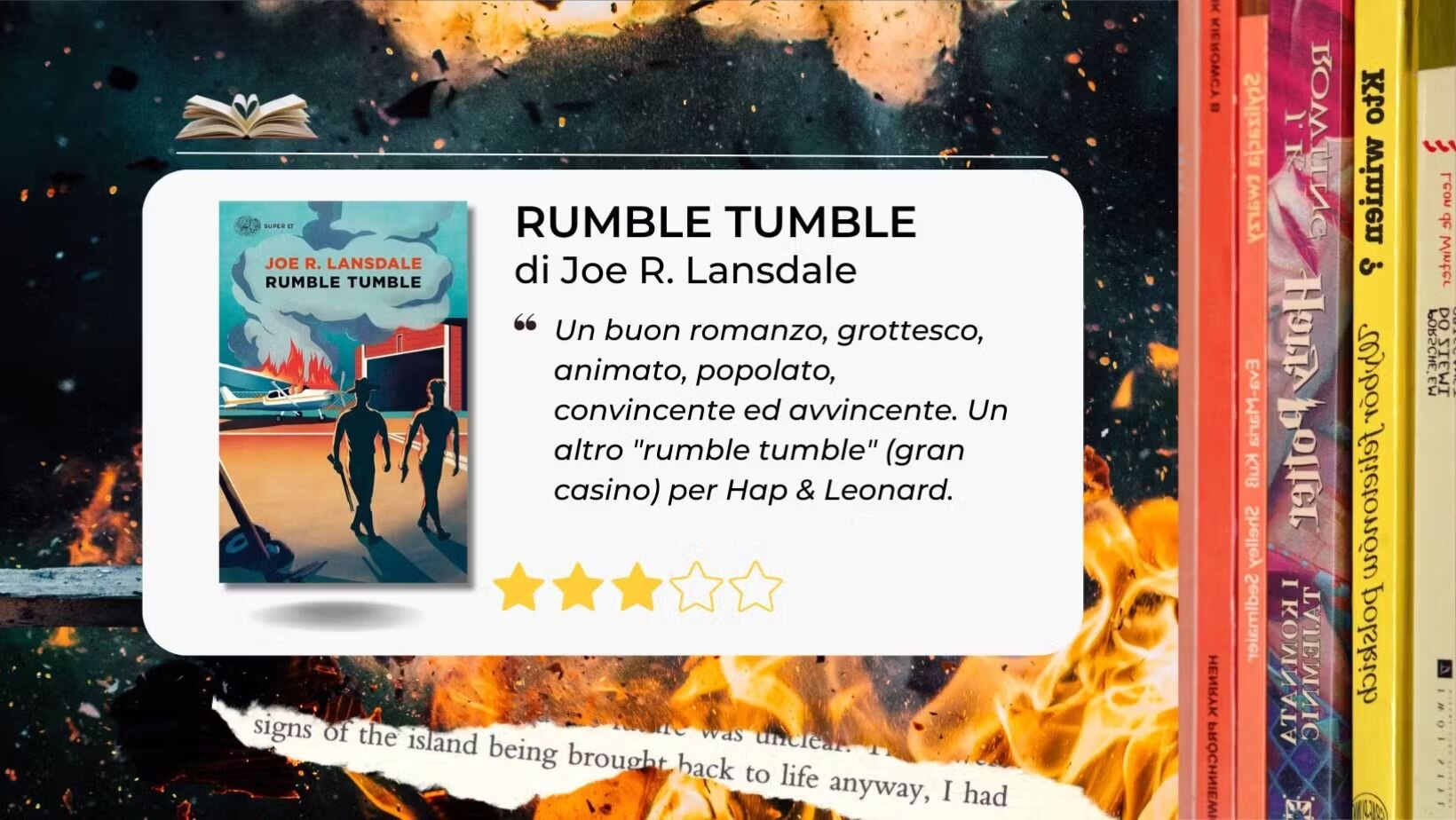 Quinta avventura per Hap & Leonard. "Rumble Tumble" dalla penna di Joe R. Lansdale Quinta avventura per Hap & Leonard. "Rumble Tumble" dalla penna di Joe R. Lansdale