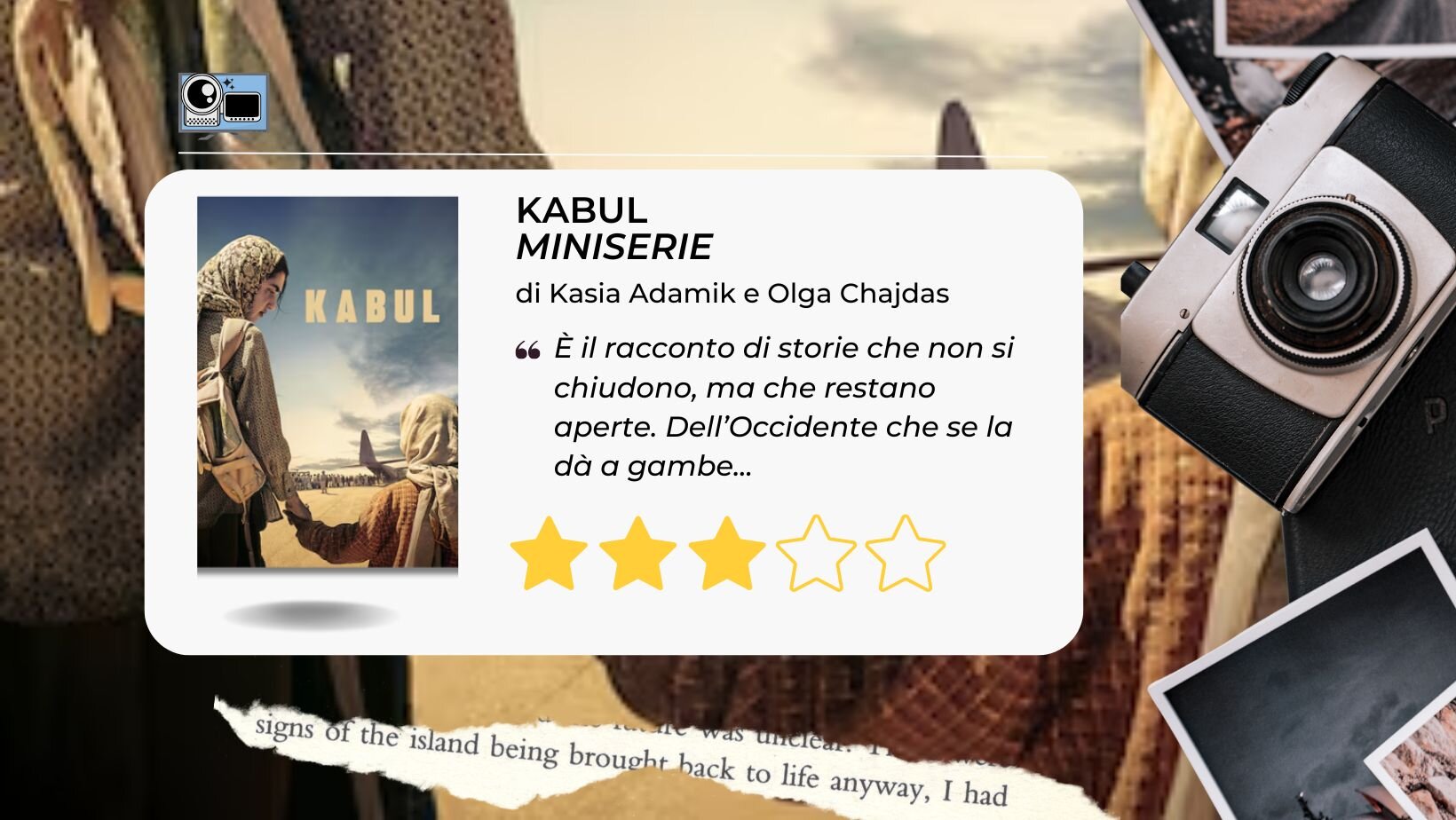 Kabul una miniserie tv di Kasia Adamik e Olga Chajdas. Immagini che non si cancellano. Kabul una miniserie tv di Kasia Adamik e Olga Chajdas. Immagini che non si cancellano.