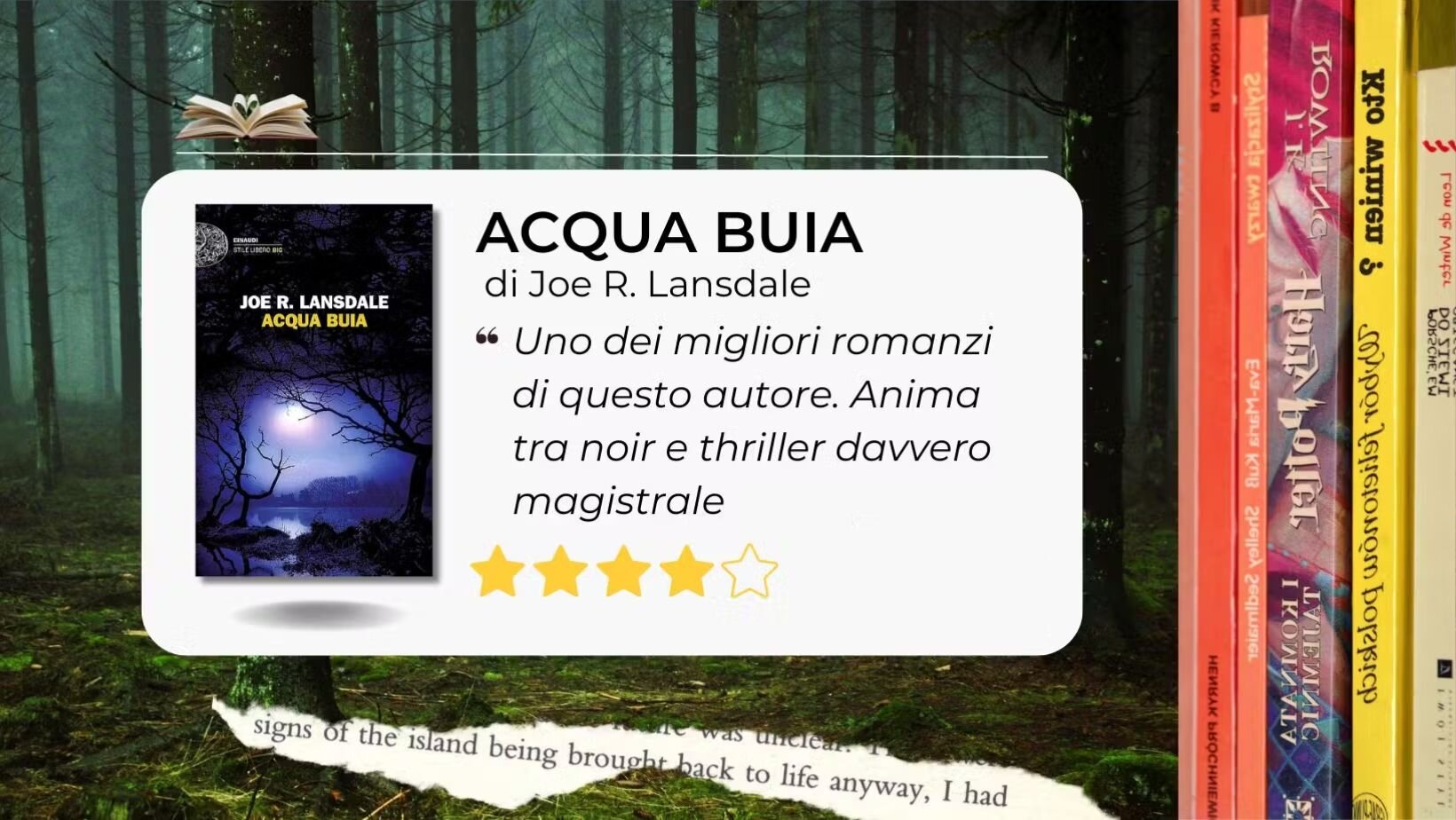 Acqua buia di Joe R. Lansdale. Anima tra noir e thriller davvero magistrale. Acqua buia di Joe R. Lansdale. Anima tra noir e thriller davvero magistrale.