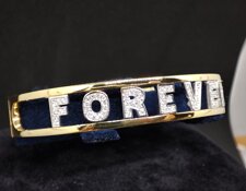 Bracciale col nome in oro giallo/bianco 18 Kt con brillanti