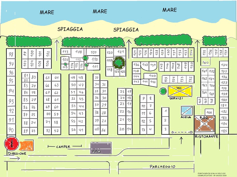 Piantina con numerazione piazzole