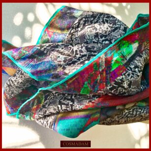 “... gipsy colors” Foulard d’arte in TwillSeta 90cm/90cm