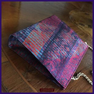 “... rosso e blu in transizione...” Pochette in Pura Seta ft 20cm/17cm | Made in Italy