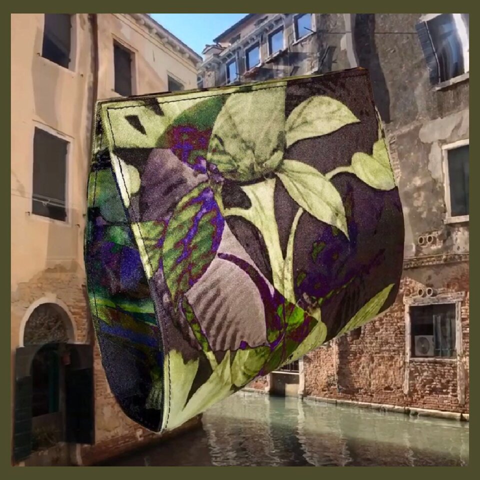 Pochette in Seta, artigianale, 20cm/17cm