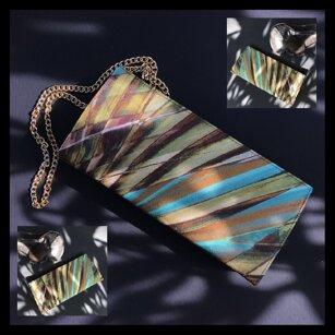 “... da un fiore... ritmi ancestrali...” Pochette in Seta, artigianale, 30cm/15cm