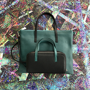 “Nero&VerdeOttanio” Shopper bag e Wallet multitasking 