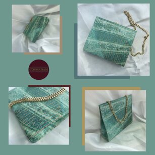 “... è acerbo il mio verde...” Pochette in Pura Seta ft 30cm/15cm