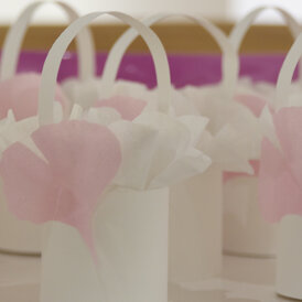 Cestinetti per il lancio del riso Personalizzazione con la foglia stilizzata del Ginko