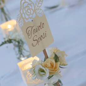 Segnatavolo Tema 'La Rosa intagliata'