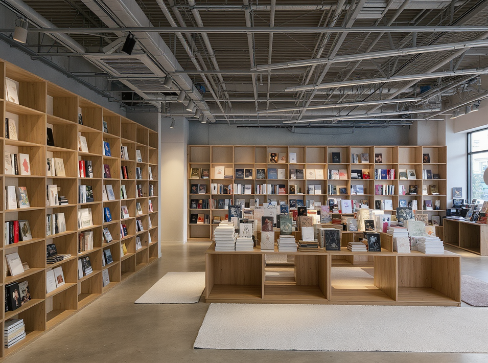 firefly_flux_creami una foto di una libreria , un bookstore moderno 769266 firefly_flux_creami una foto di una libreria , un bookstore moderno 769266