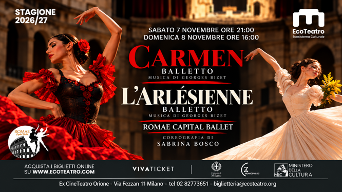 poster di balletto carmen e lâarleÌsienne