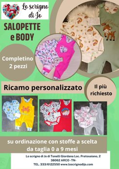 salopette baby e body personalizzati