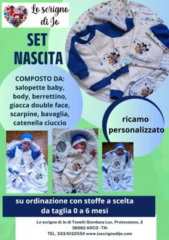 set nascita con ricamo personalizzato
