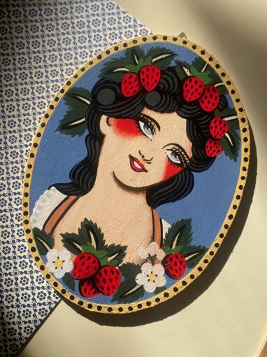 lady tattoo wood painting flash paint tatuaggio custom traditional tradizionale legno opera originale 