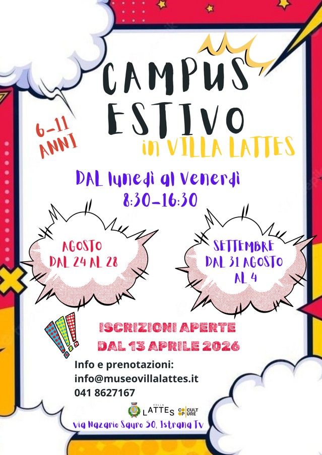 volantino promozionale centro estivo vivace illustrato