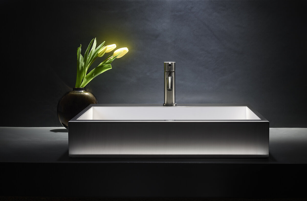 The goal is to create a bathroom collection that is both architectural and decorative.