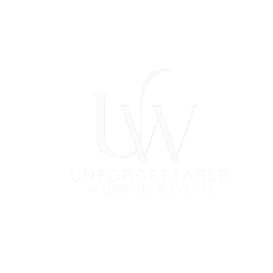 logo unforgettable weddinngs bianco