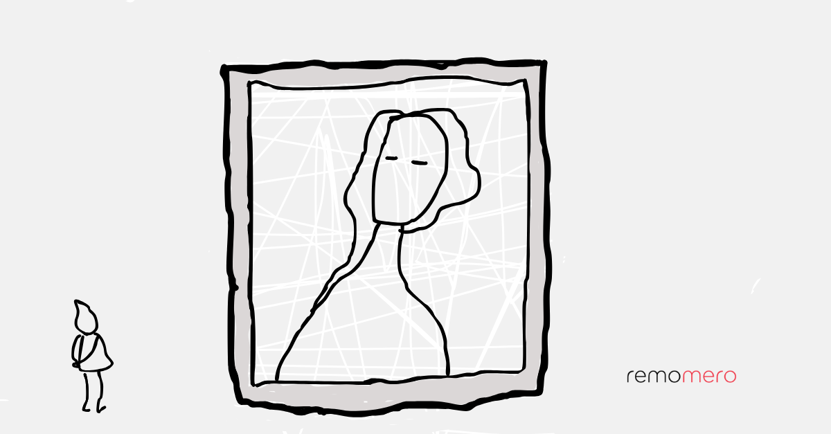 orizzonte-espressione-progettazione-secondo-mari--remomero.png Disegno con opera d'arte stilizzata e omino stilizzato che la guarda