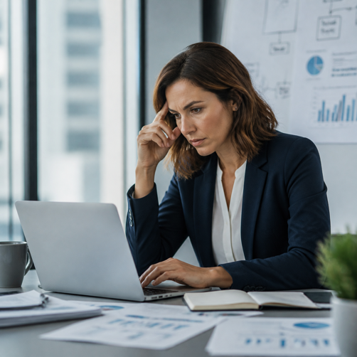 manager che cerca di risolvere un problema