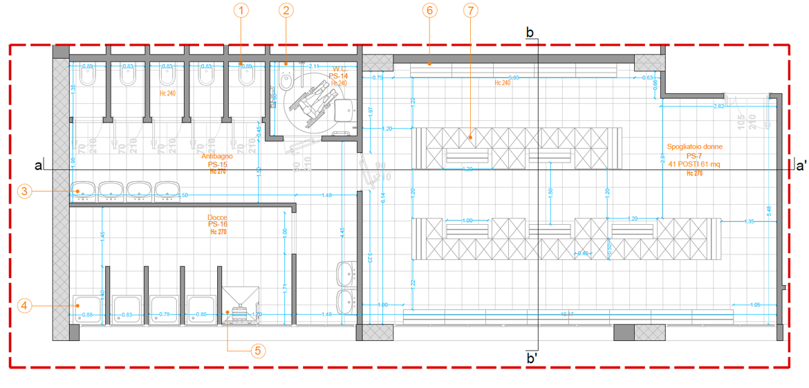 Ambiente tipo - Spogliatoio Ambiente tipo - Spogliatoio