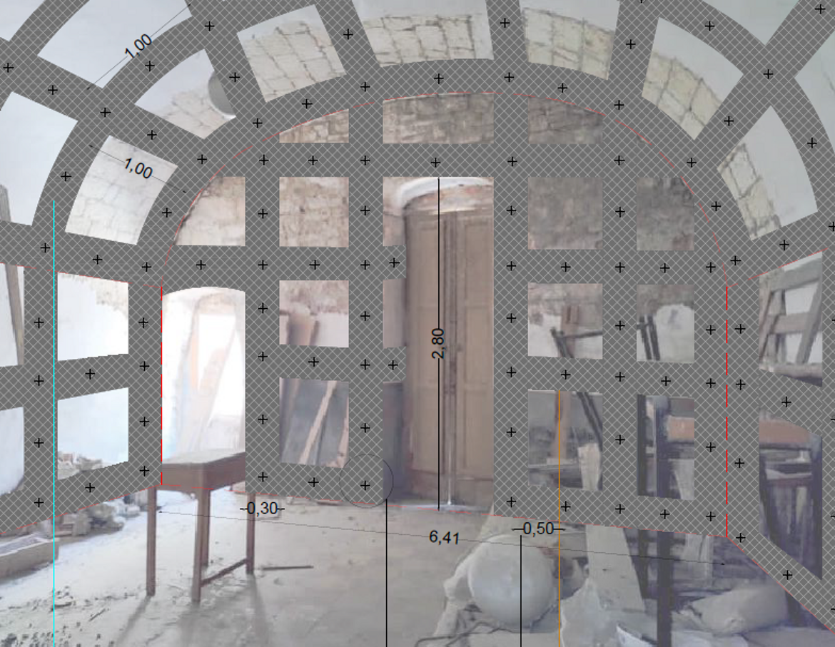 Consolidamento strutturale con fasce di tessuto in fibra di acciaio galvanizzato e geomalta