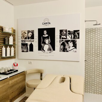 MOHA Place de Beauté - Milano Cabina estetica - Fornitura e posa arredi/ carta da parti/luci