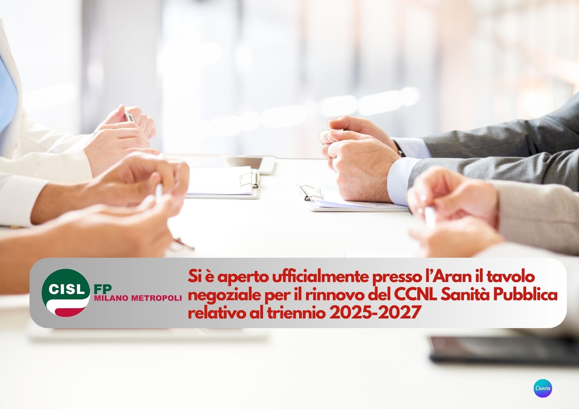 CISL FP Milano Metropoli. Partita la trattativa per il rinnovo del CCNL Sanit&agrave; Pubblica 2025-2027