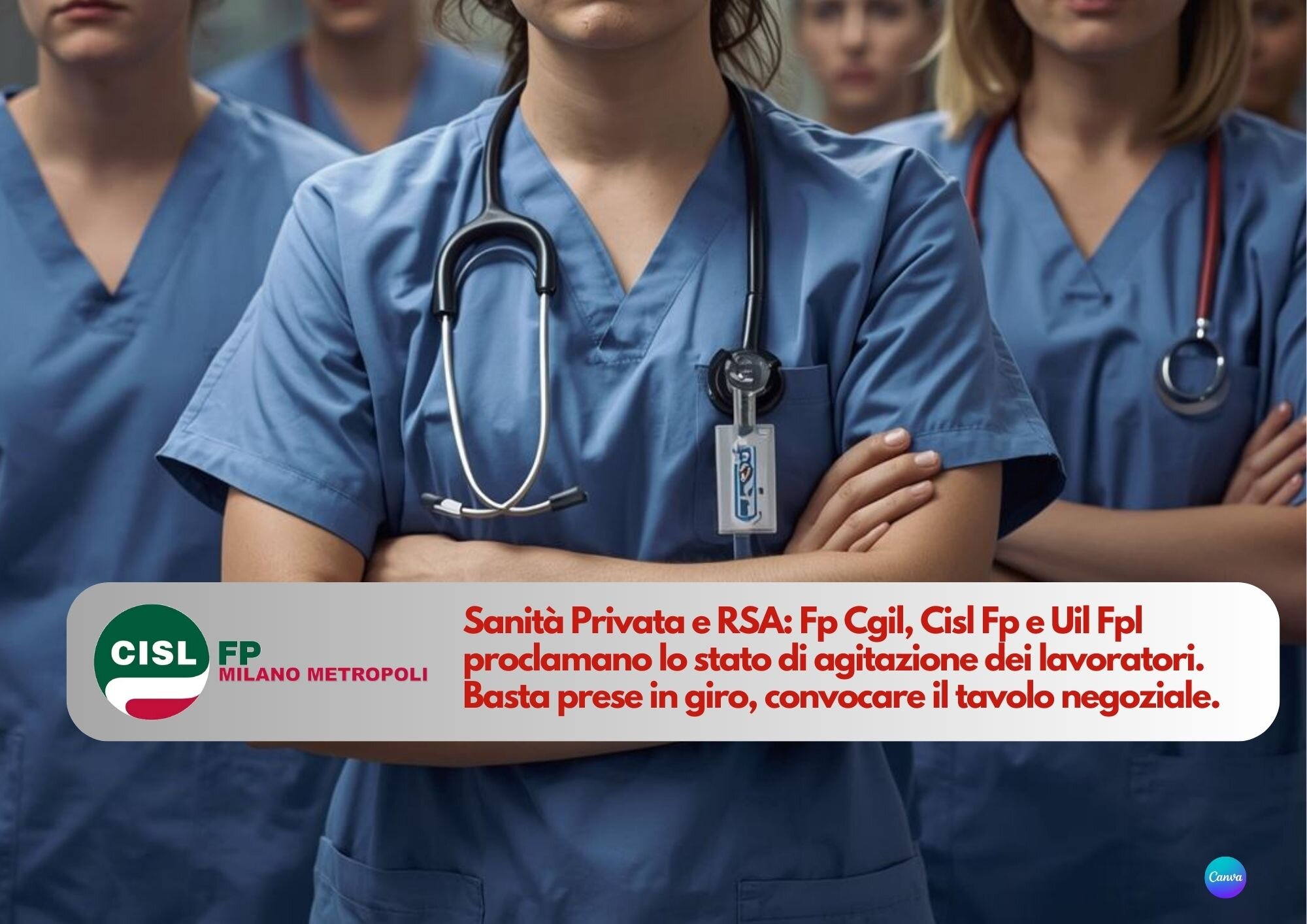 CISL FP Milano Metropoli. Sanità Privata e RSA: proclamato lo stato di agitazione dei lavoratori CISL FP Milano Metropoli. Sanità Privata e RSA: proclamato lo stato di agitazione dei lavoratori