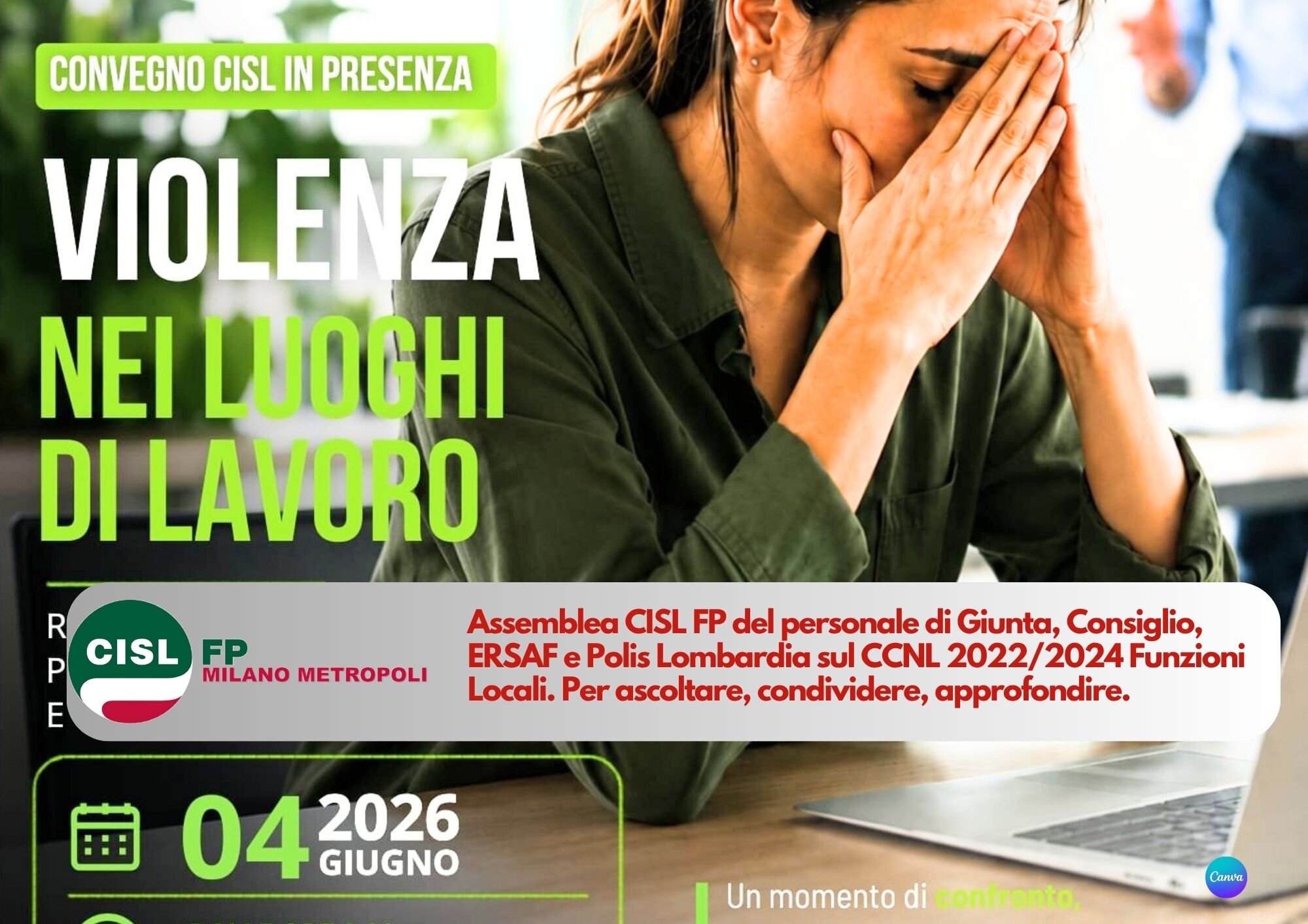 CISL FP Milano Metropoli. Convegno sulla violenza nei luoghi di lavoro - 04 Giugno 2026